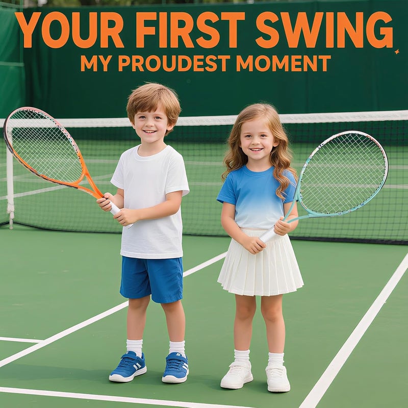 OPPUM Kids Tennis Rackets 16/21/23/25 Inch - Lightweight Junior Racket Set for Boys & Girls Ages 3-11 (Choose Size/Color) - Image 2